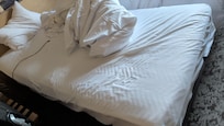 Small hard bed.