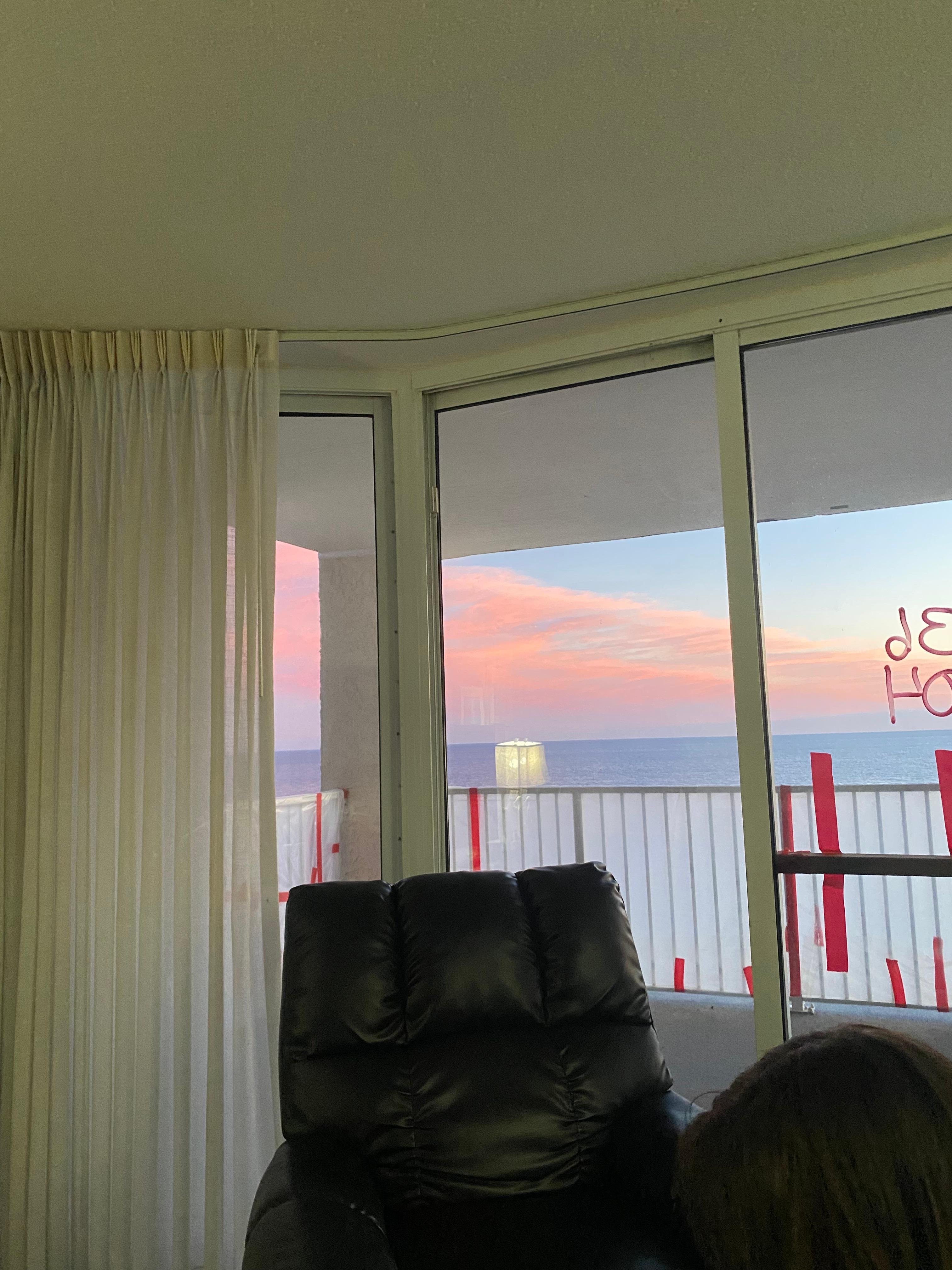 This was the one window we could see the beach out of. Beautiful view even despite the construction 