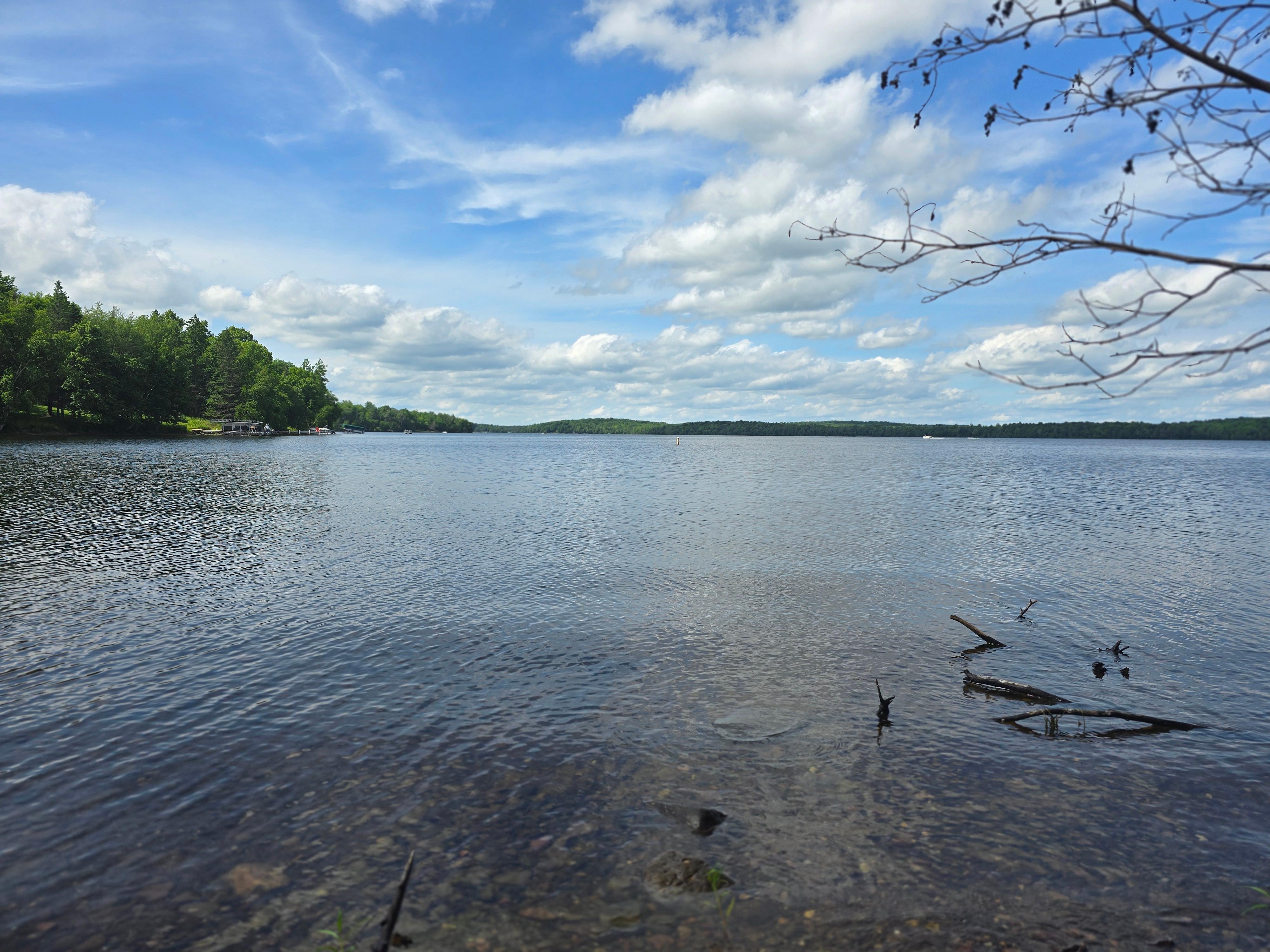 The lake from the property looking towards the main body of water