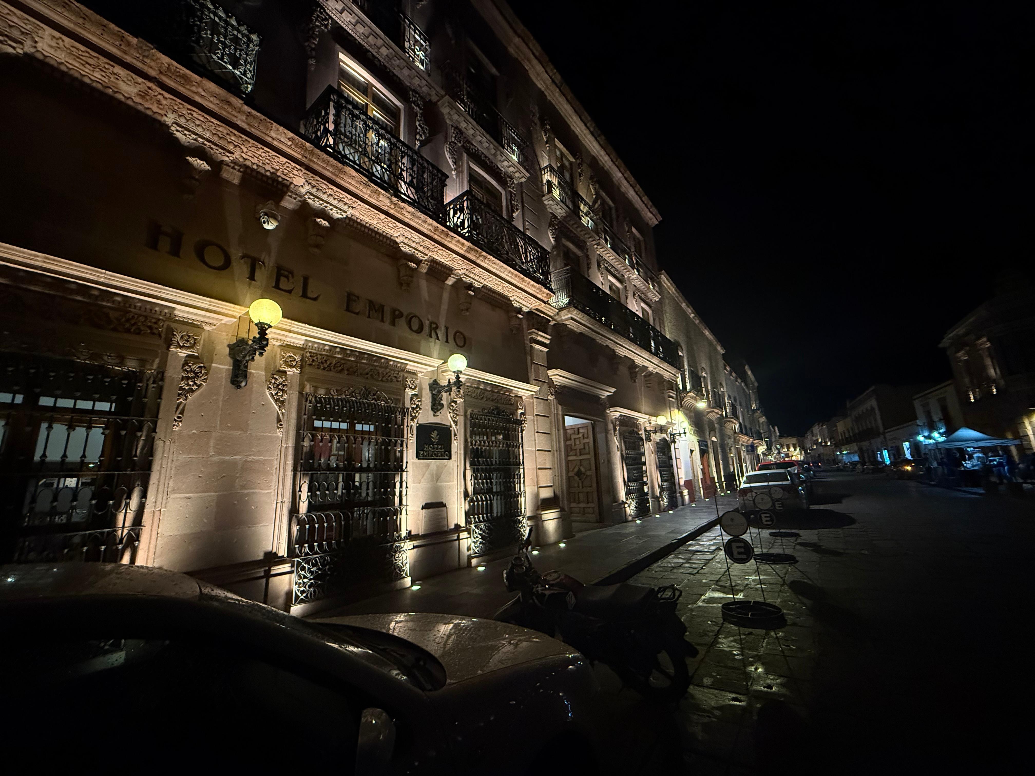 Out side of the building at night 