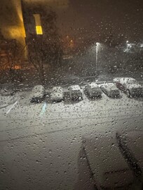 View from the window in a blizzard