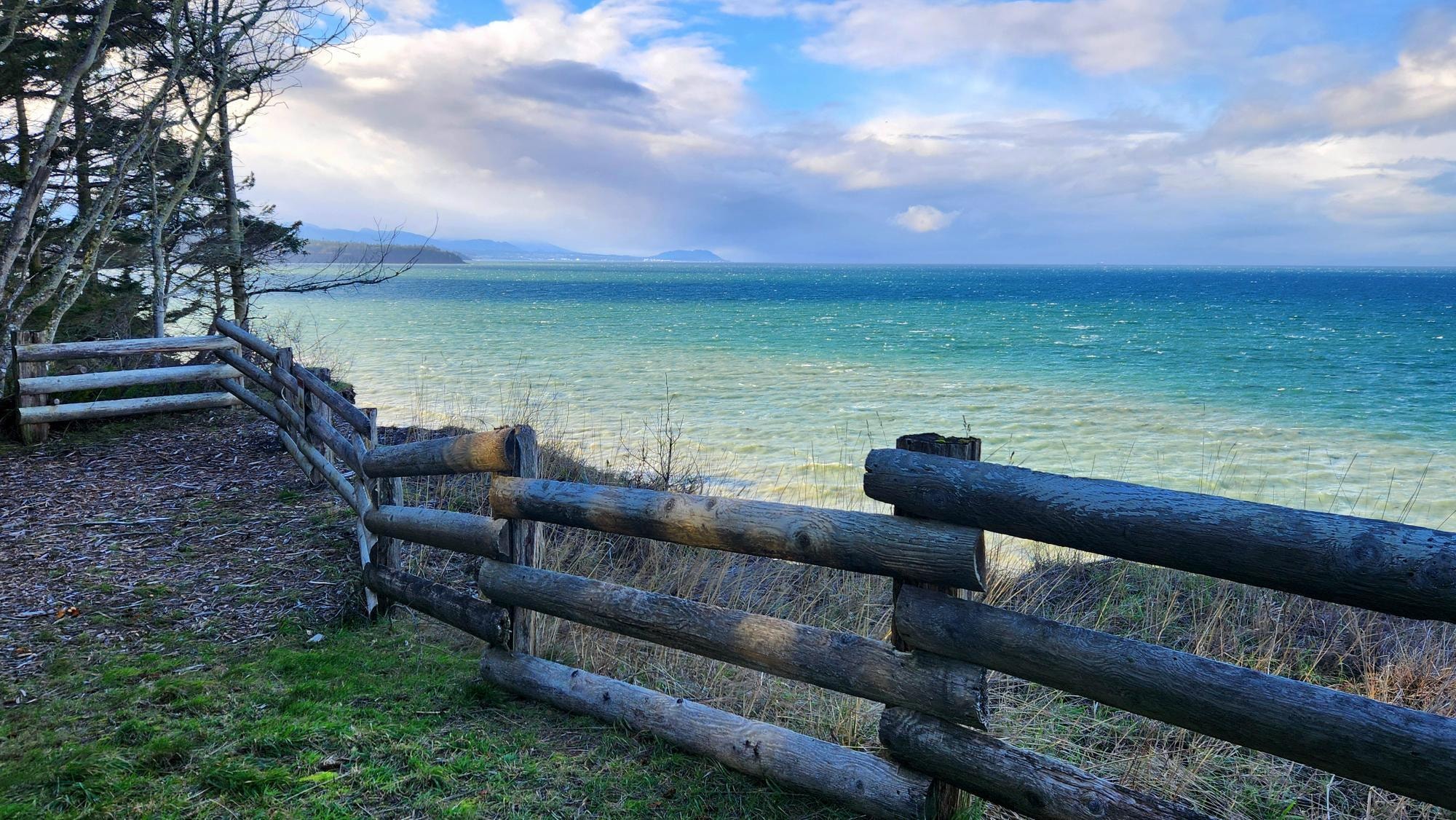 The view looking up the Strait towards Port Angeles from one of the lookout trails.