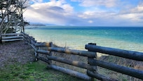 The view looking up the Strait towards Port Angeles from one of the lookout trails.