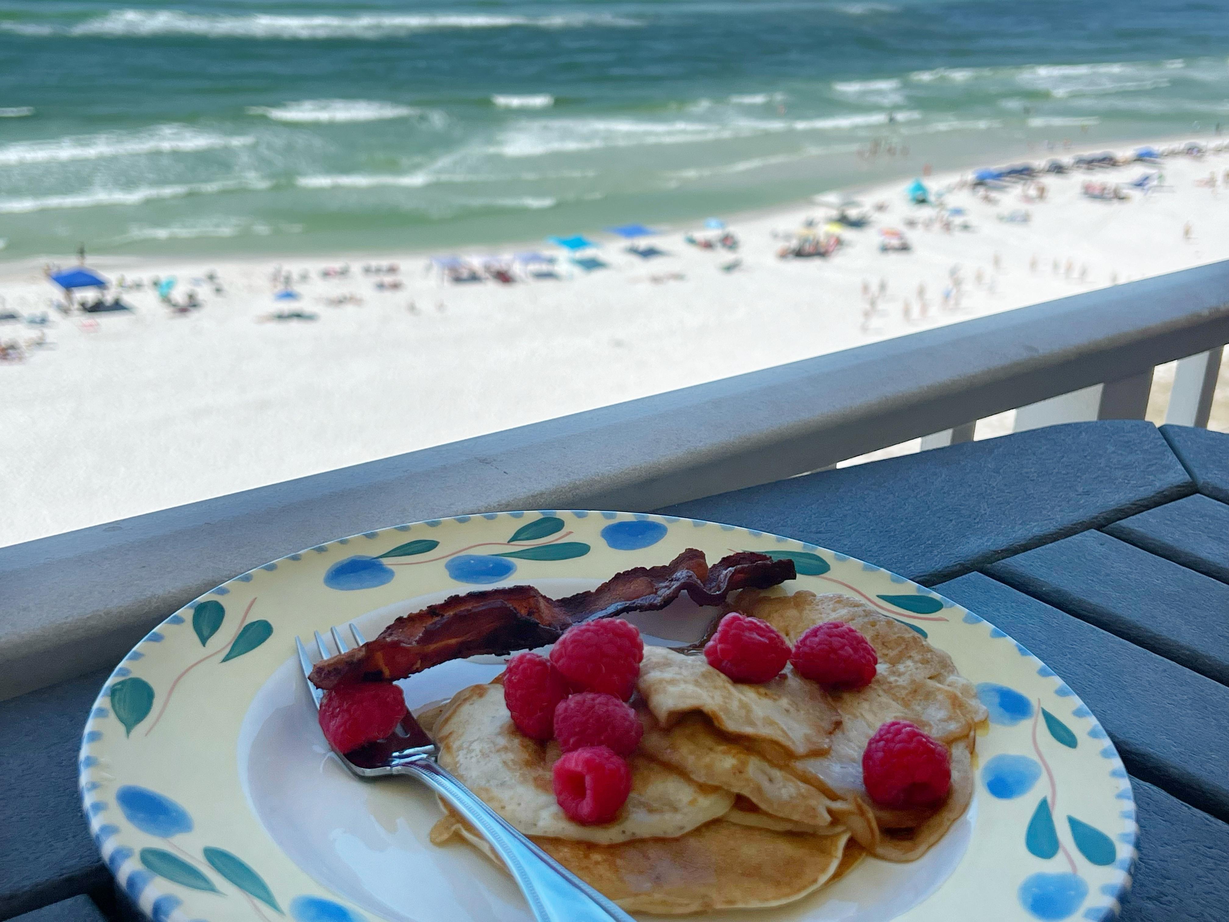 Breakfast on balcony 