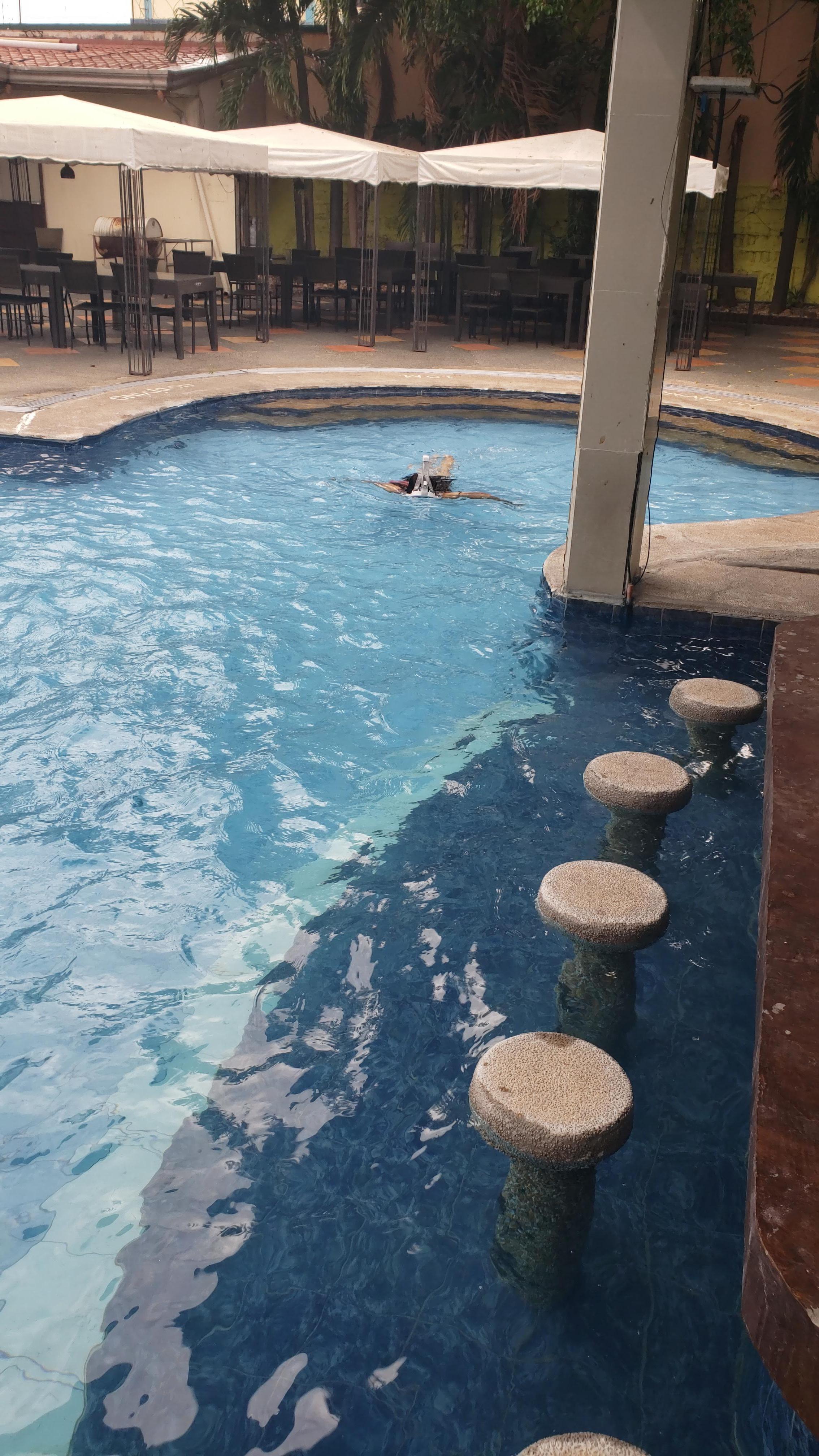 Spacious pool.