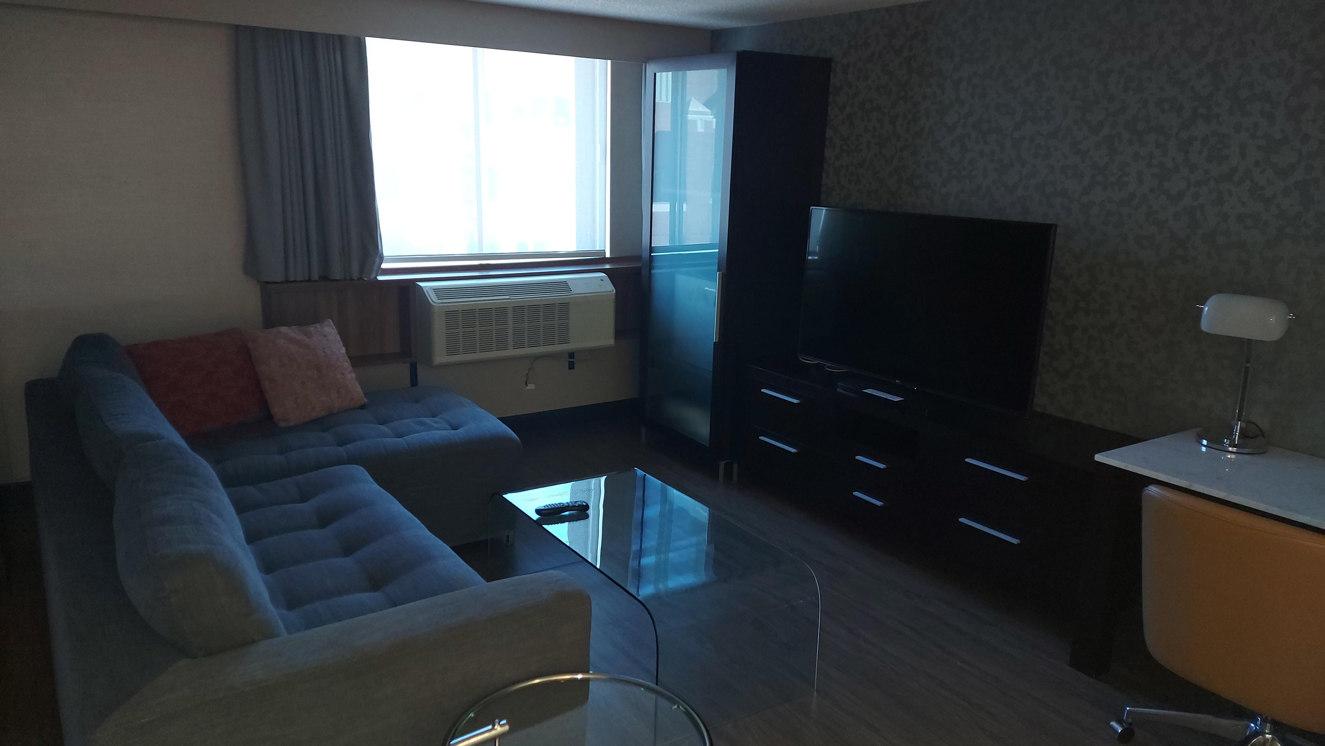 Couch and second TV