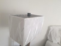 Some plastic remains on furniture!
