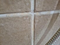 Grout is in great need of replacement. Has a dirty feel in the shower unfortunately.
