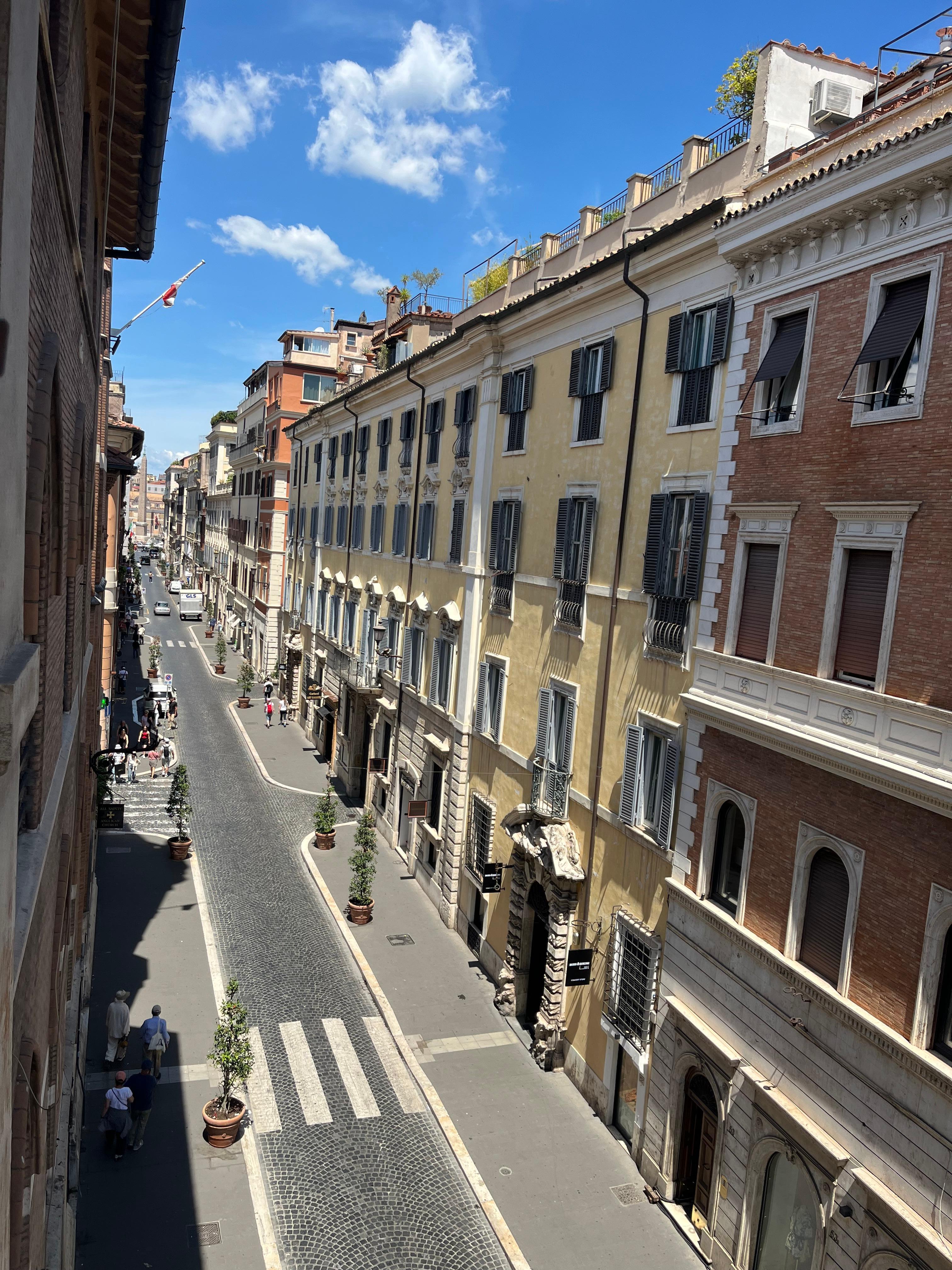 View from window Spanish Steps close by 