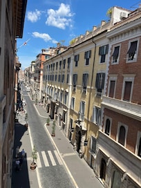 View from window Spanish Steps close by