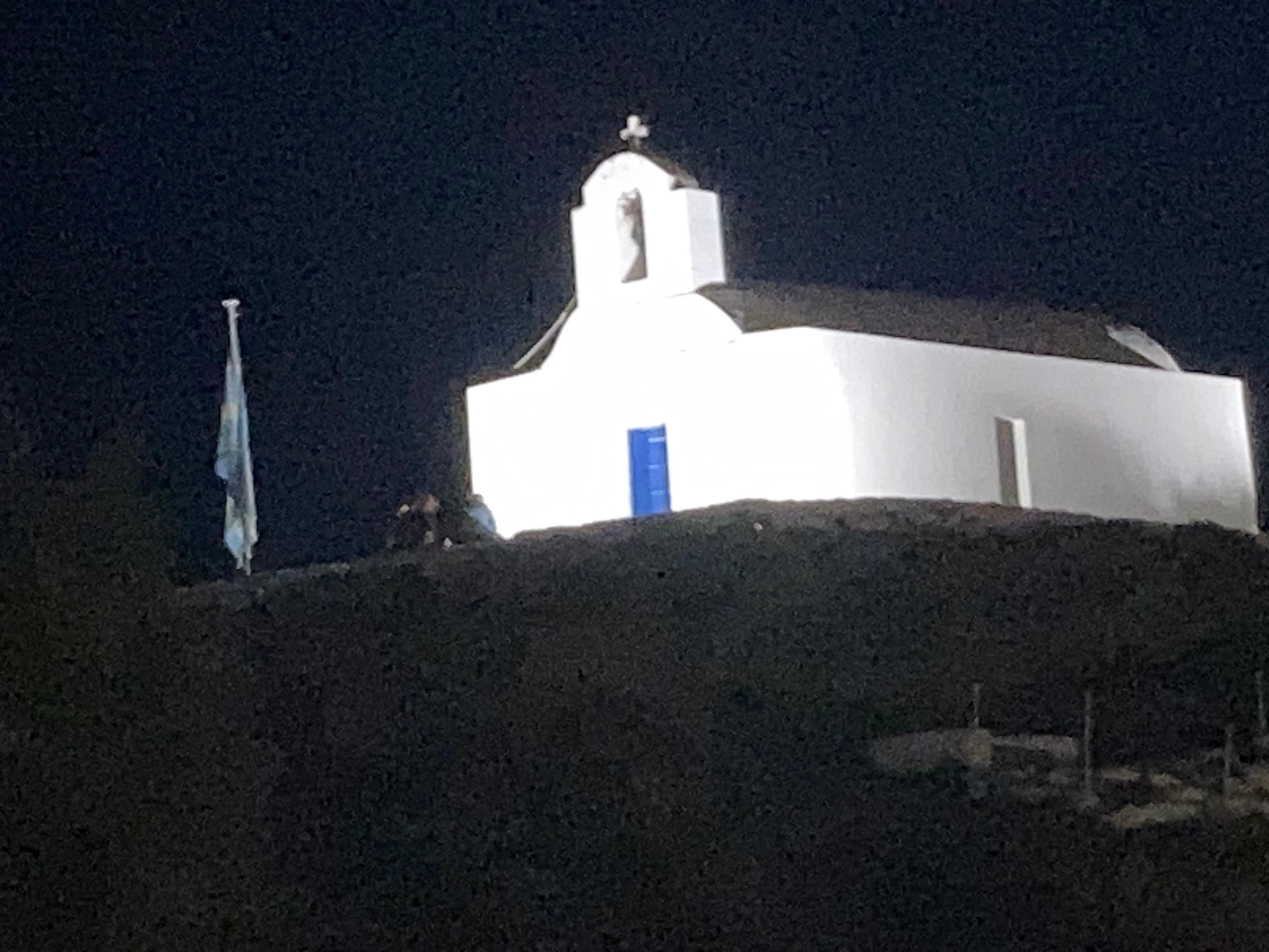 Church overlooking hotel