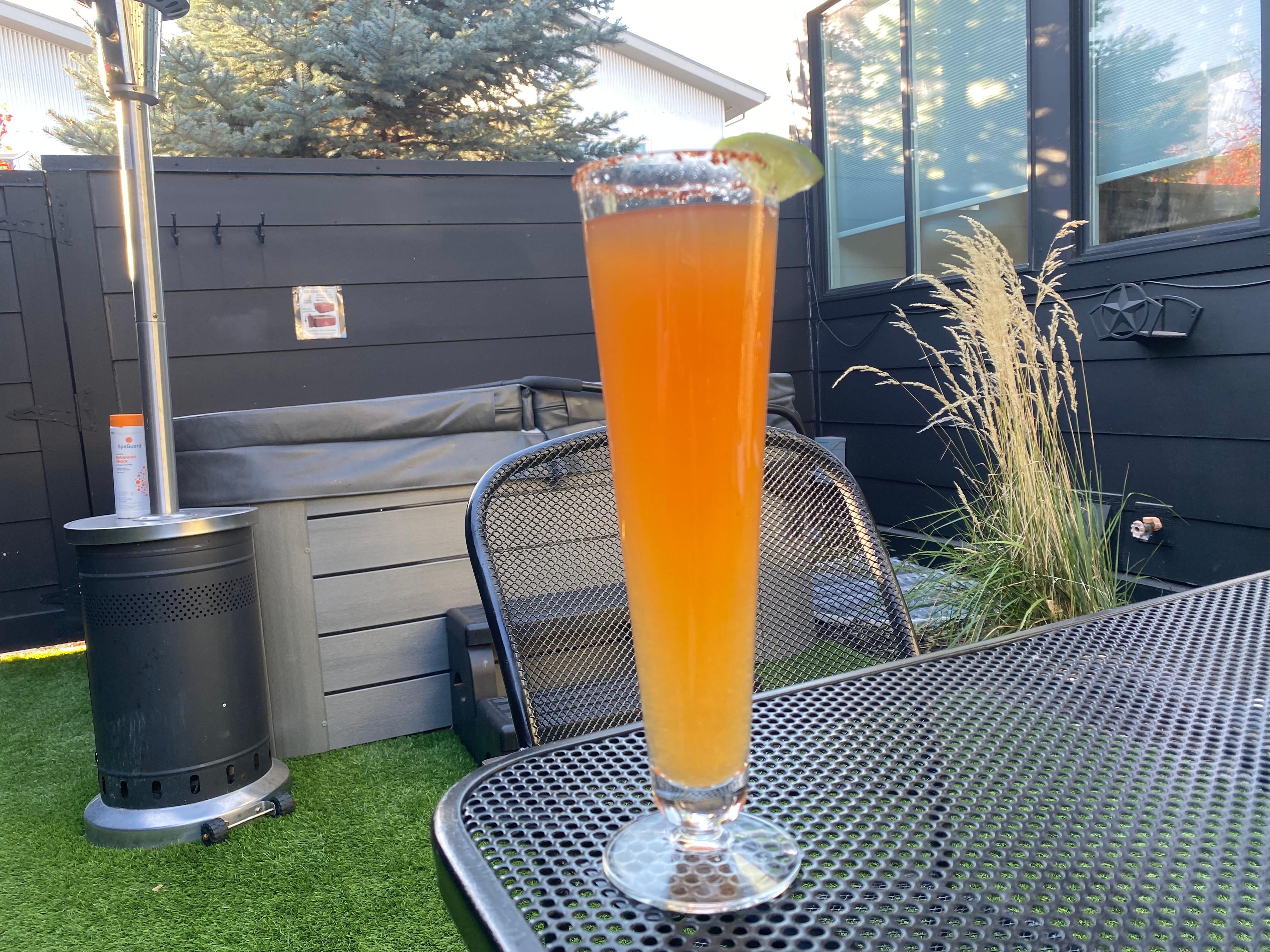 Local beer on the back patio