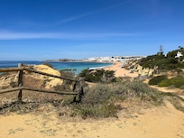 Looking along the beach towards the Old Town