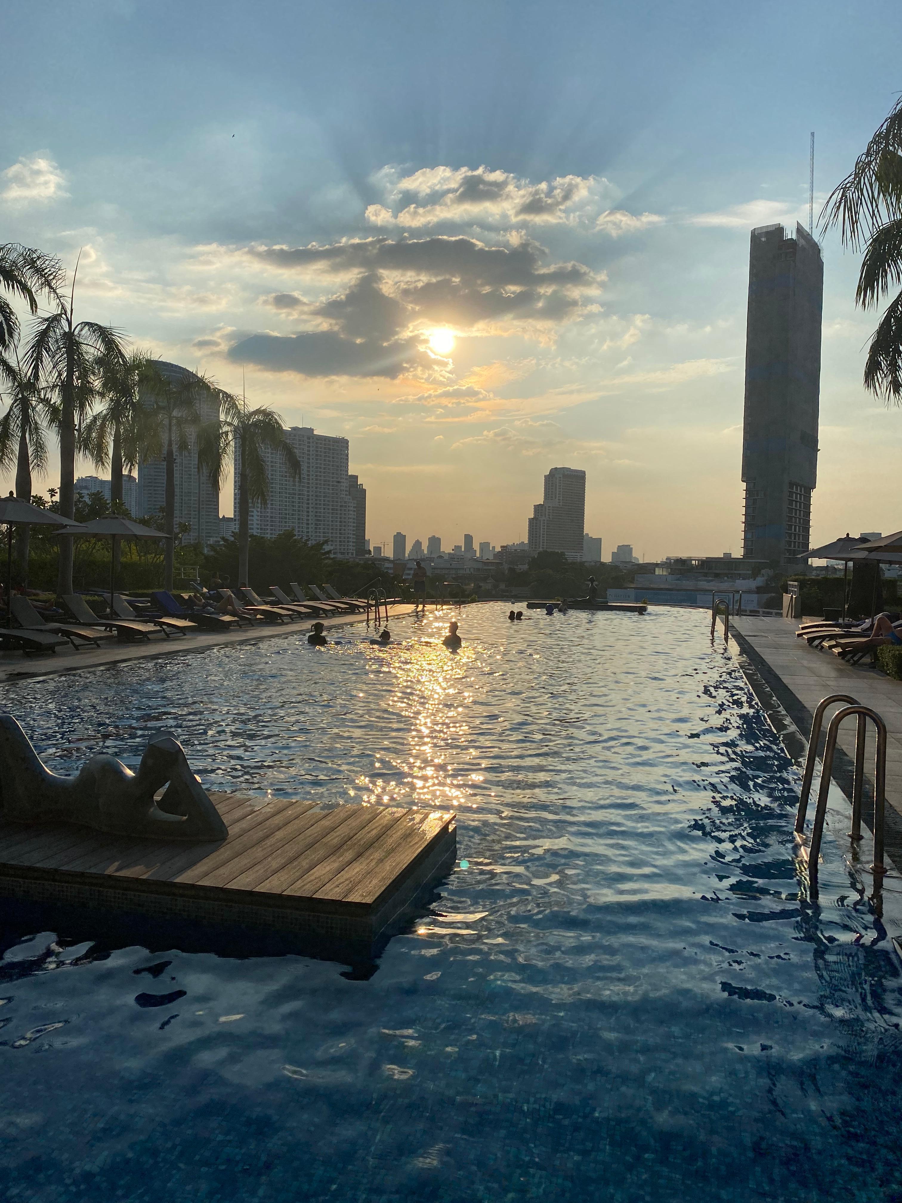 Evening view from pool