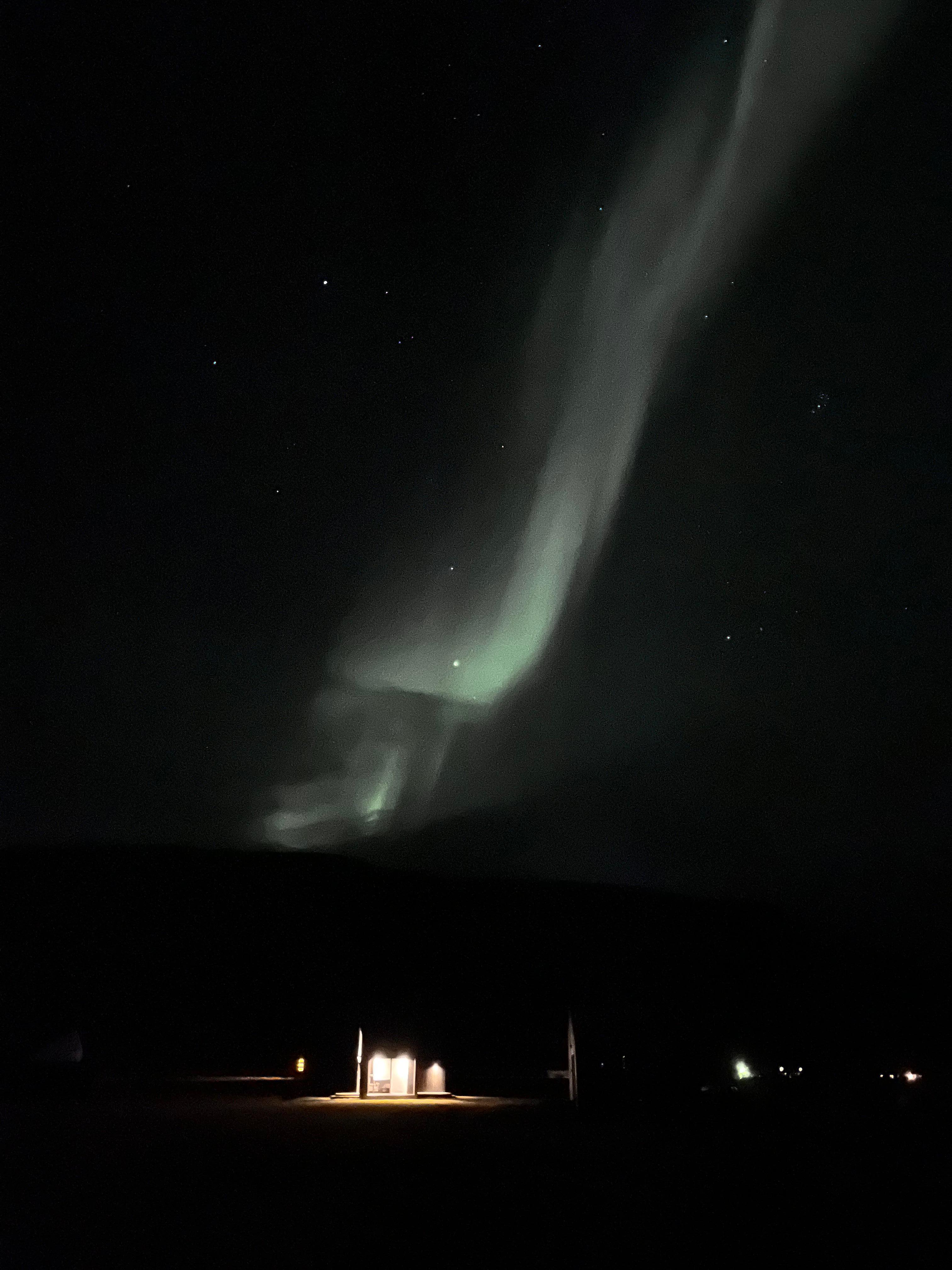 Northern lights above the horizons