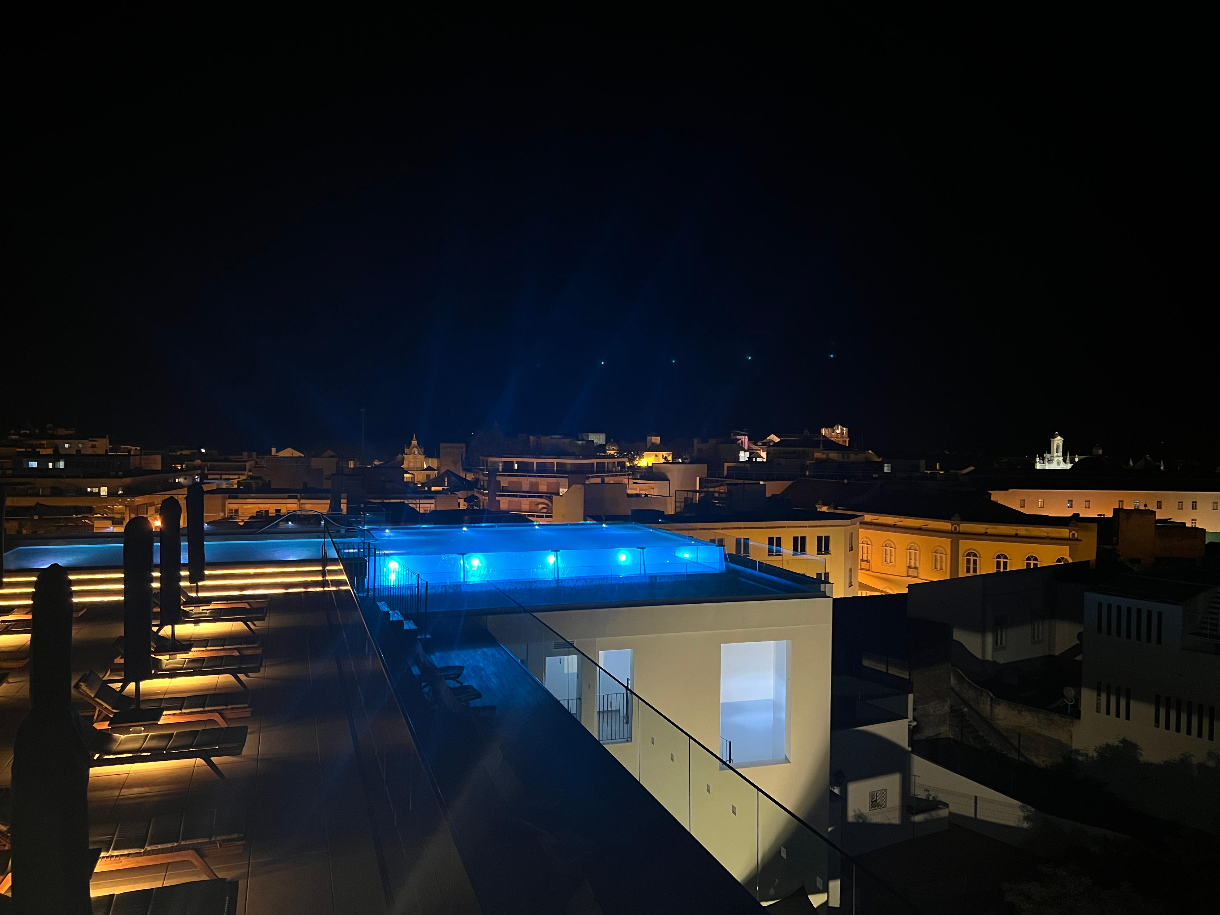 View of the rooftop pool