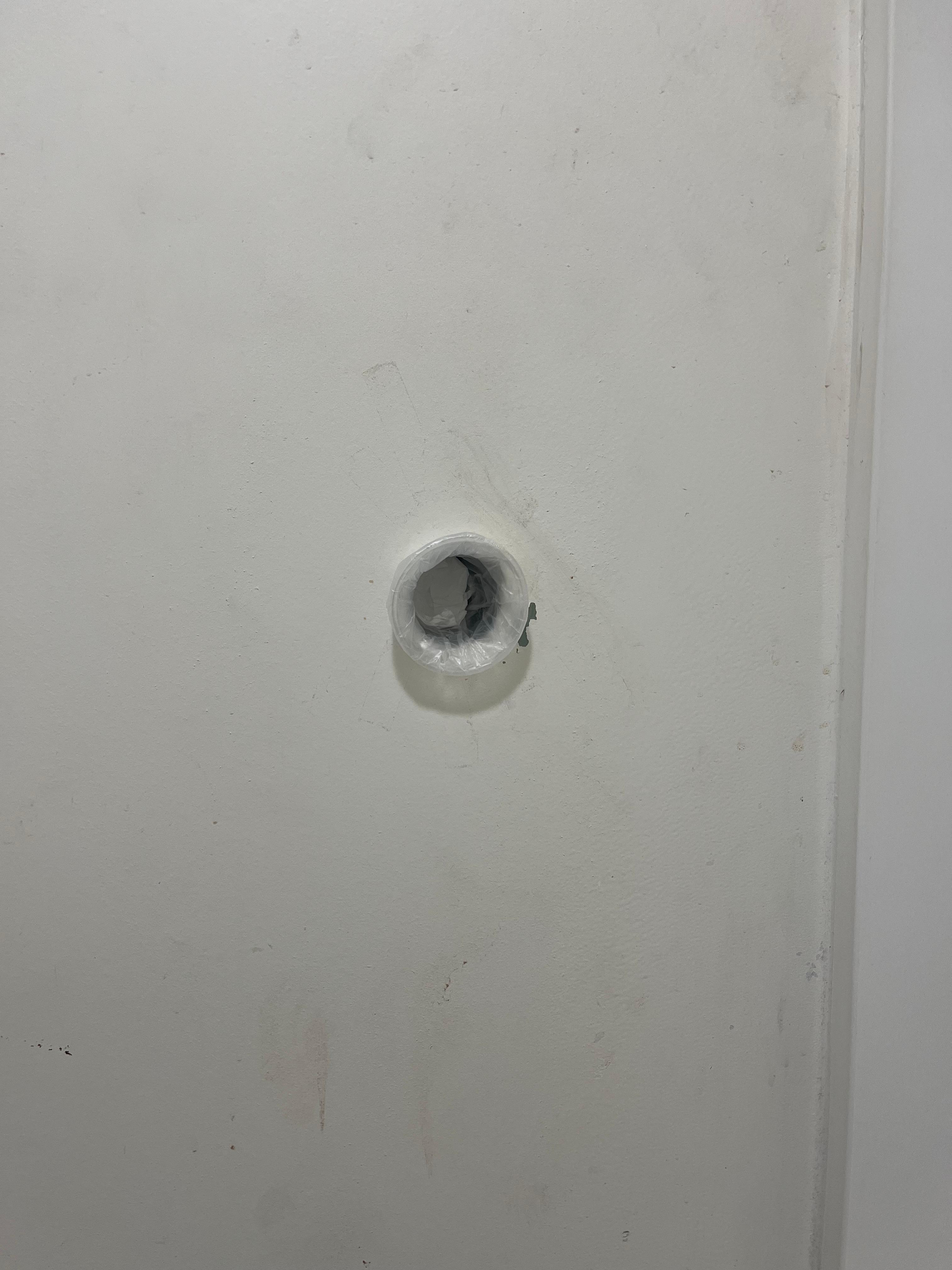 Hole in bathroom wall 