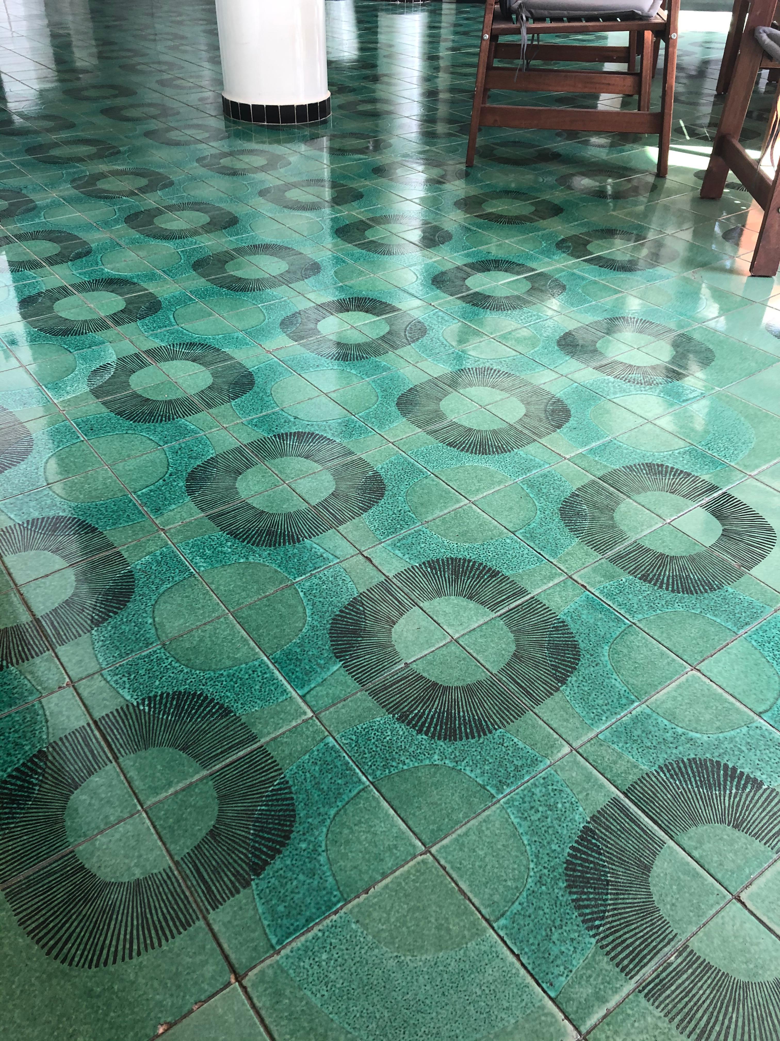 Tiles in the bar area.