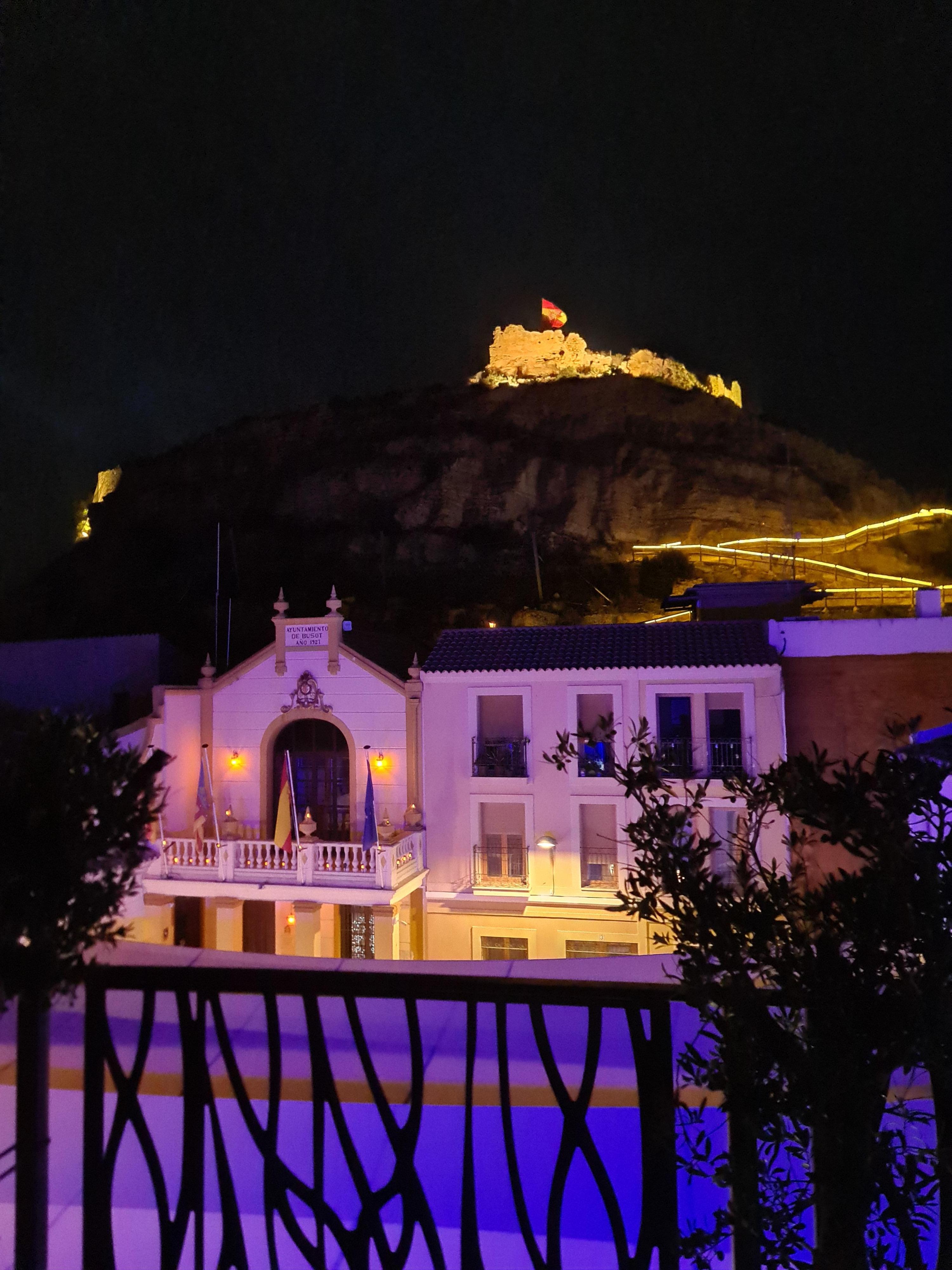 Romantic nights, with view from the hotel roof terrace.