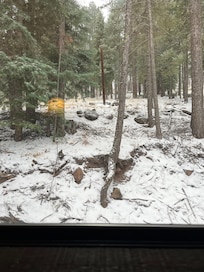 It happened to be snowing a little that weekend