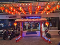 Chinese new year, Entrance to the reception.