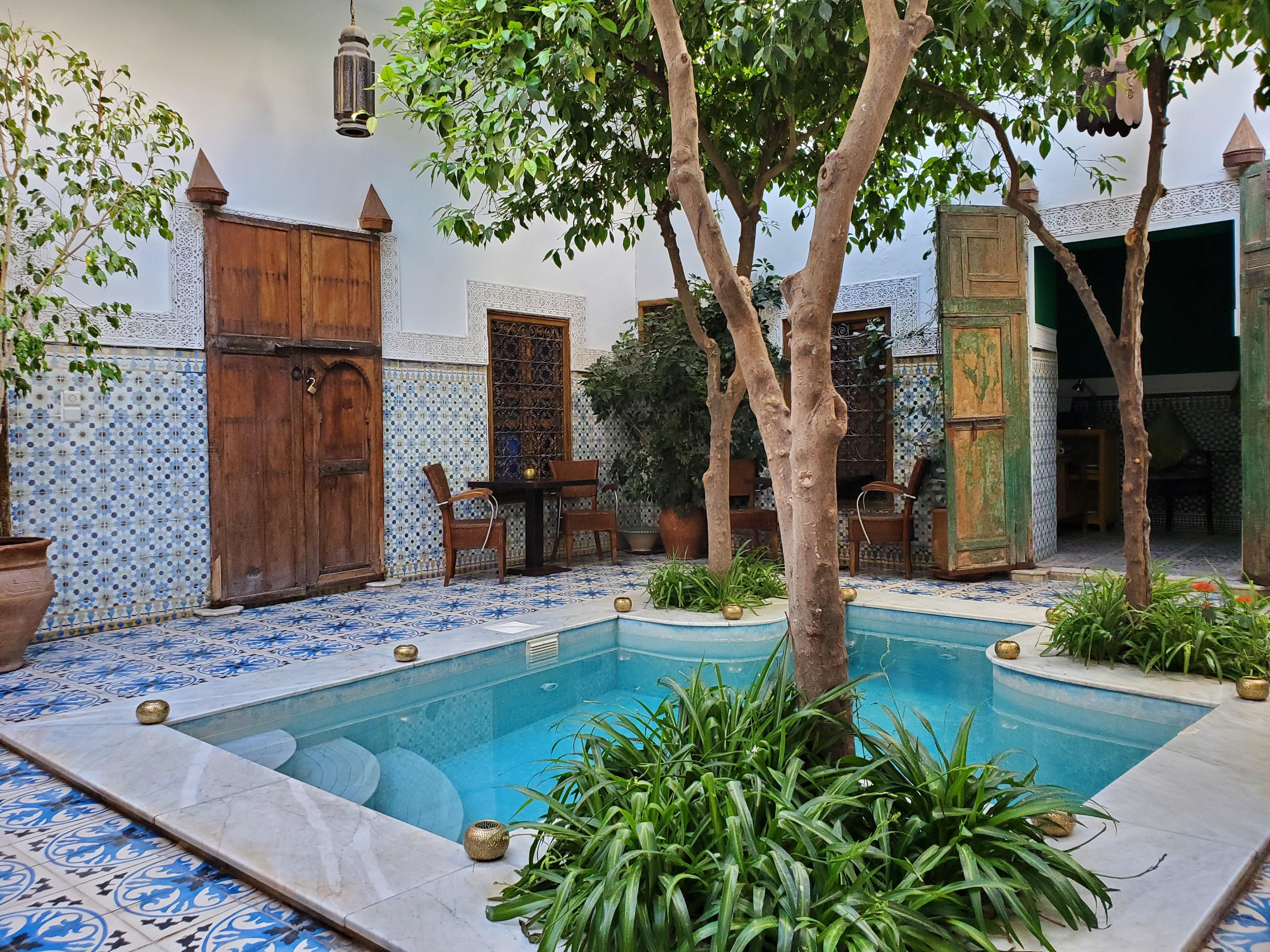 Riad means “patio.” This is the beautiful central patio of the Riad.
