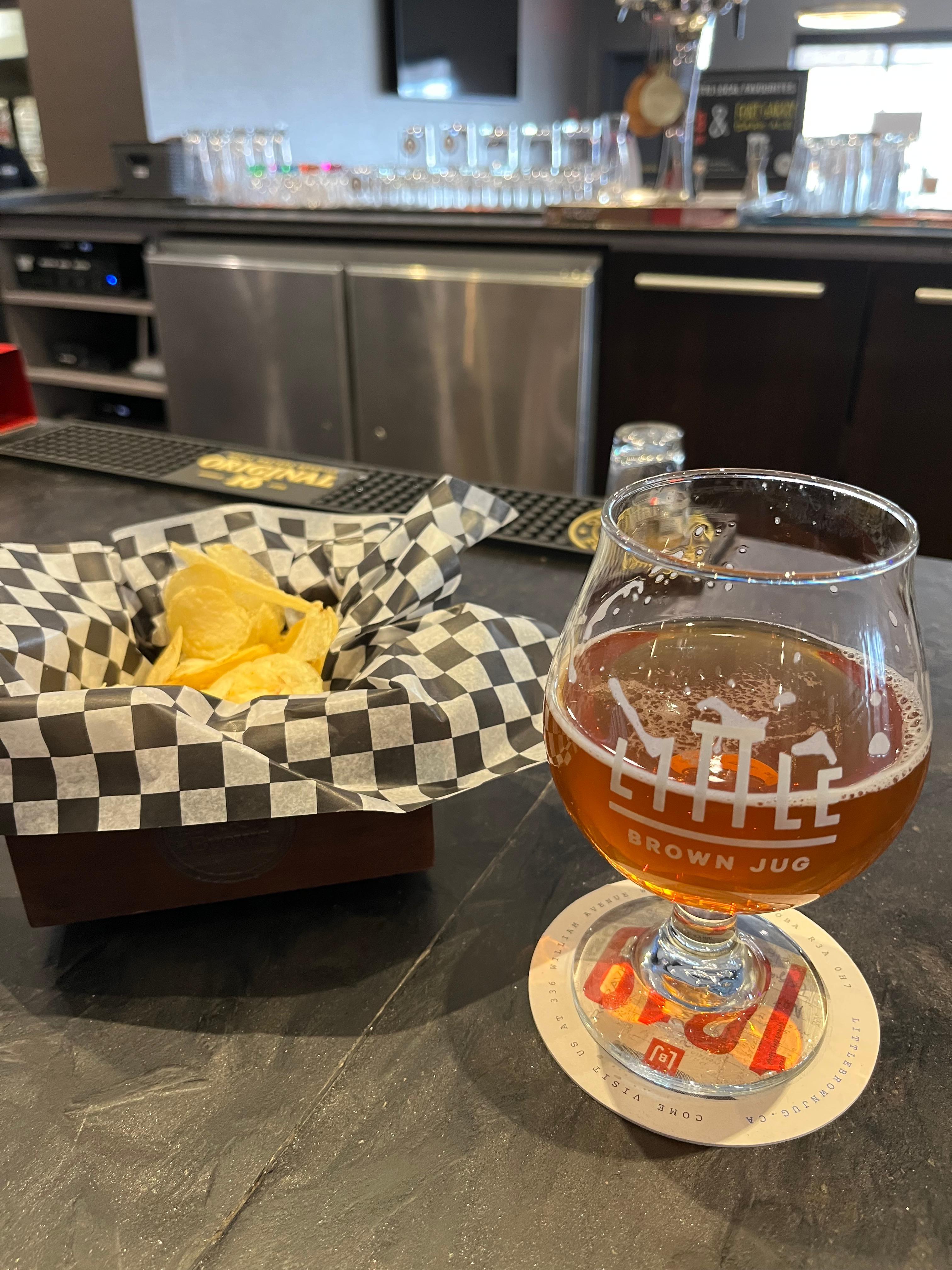 Complimentary chips with your beer at the bar! Recommend the local brewery Pale Ale “1919”