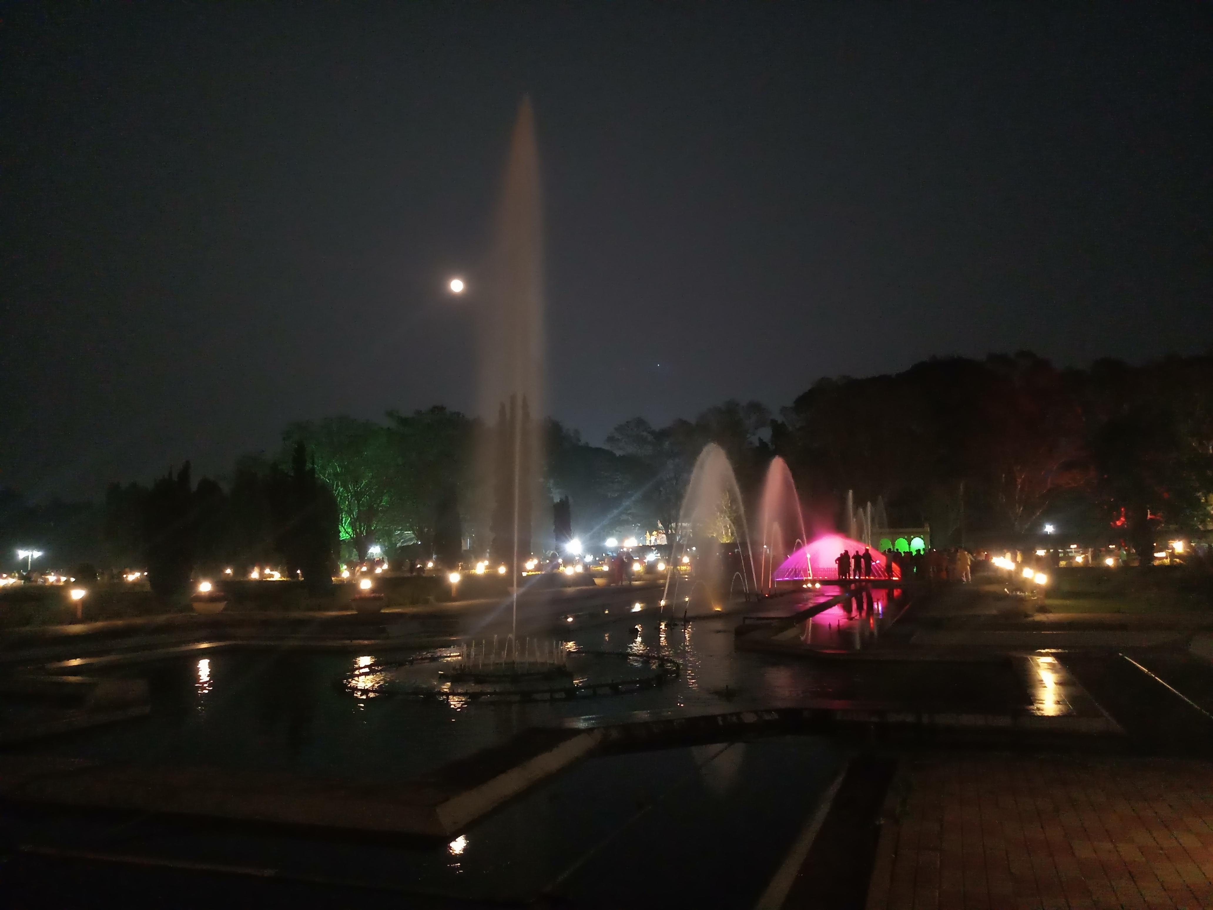 Brindavan gardens on a full moon night