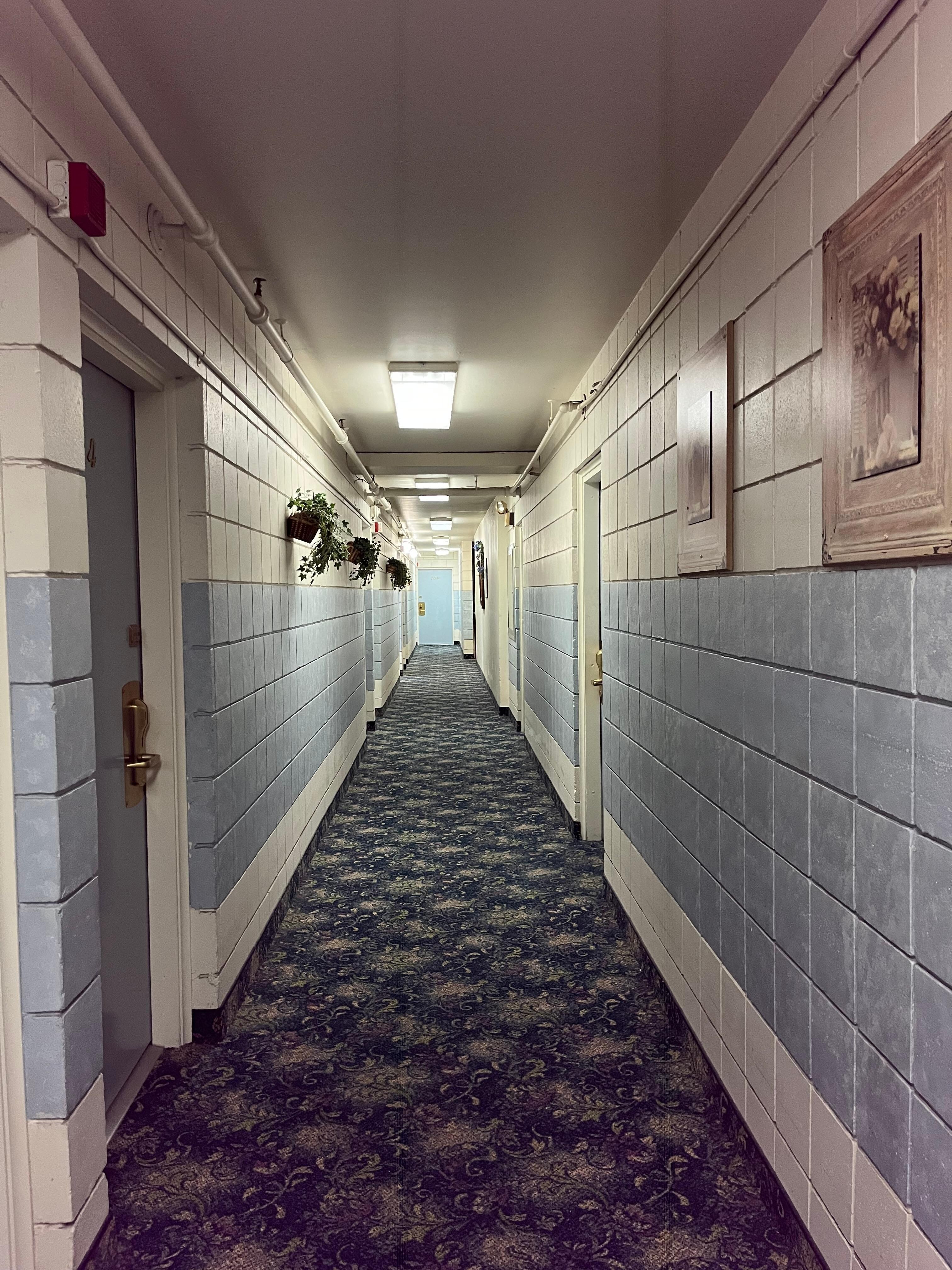 Bunker hallway (good place to sit out a hurricane). Nice and quiet.