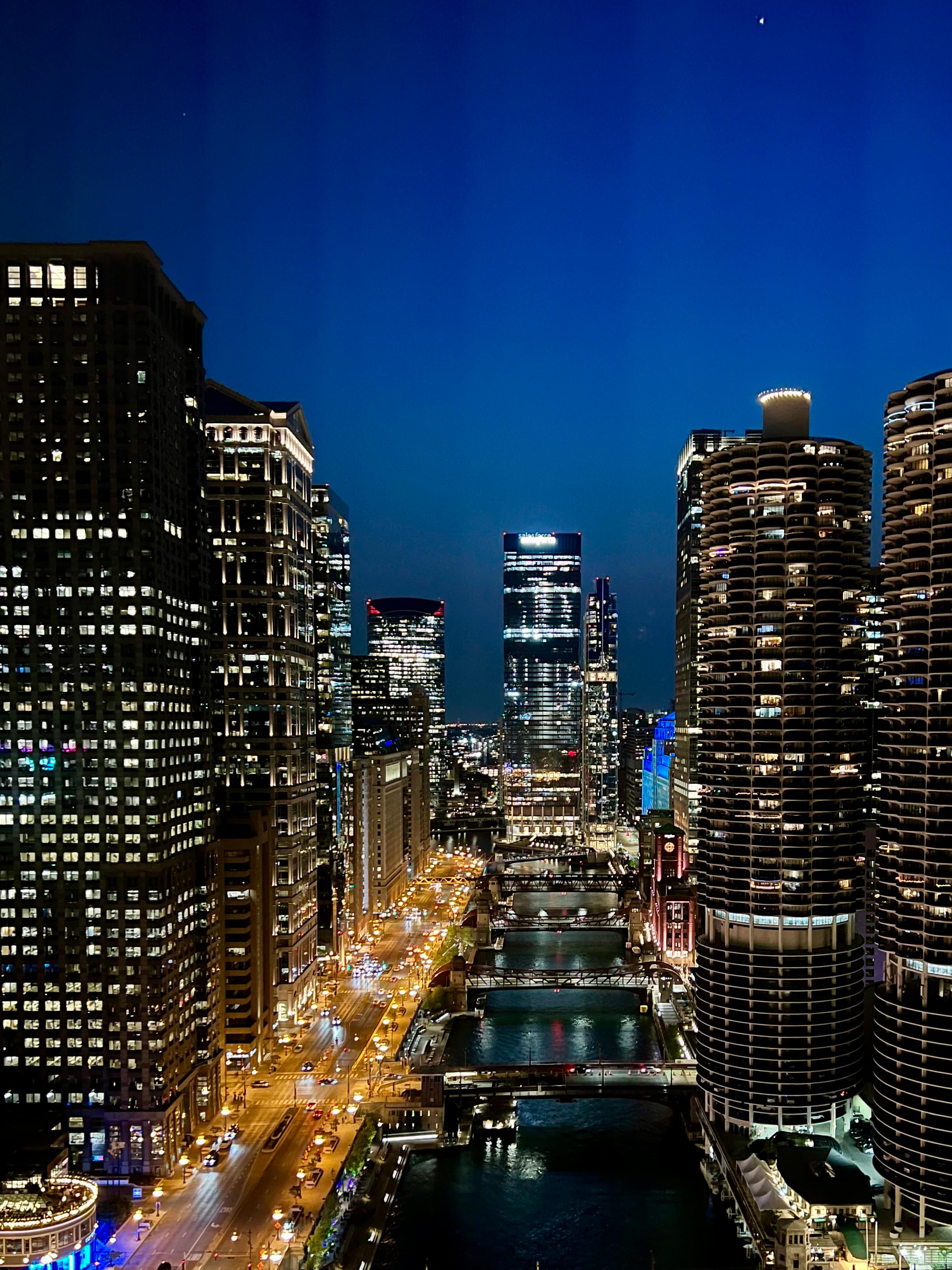 At night