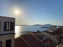 Seaview with sunset from rooftop terrace
