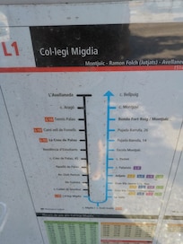 Bus stop to get off for Old Town, C.Palamos
