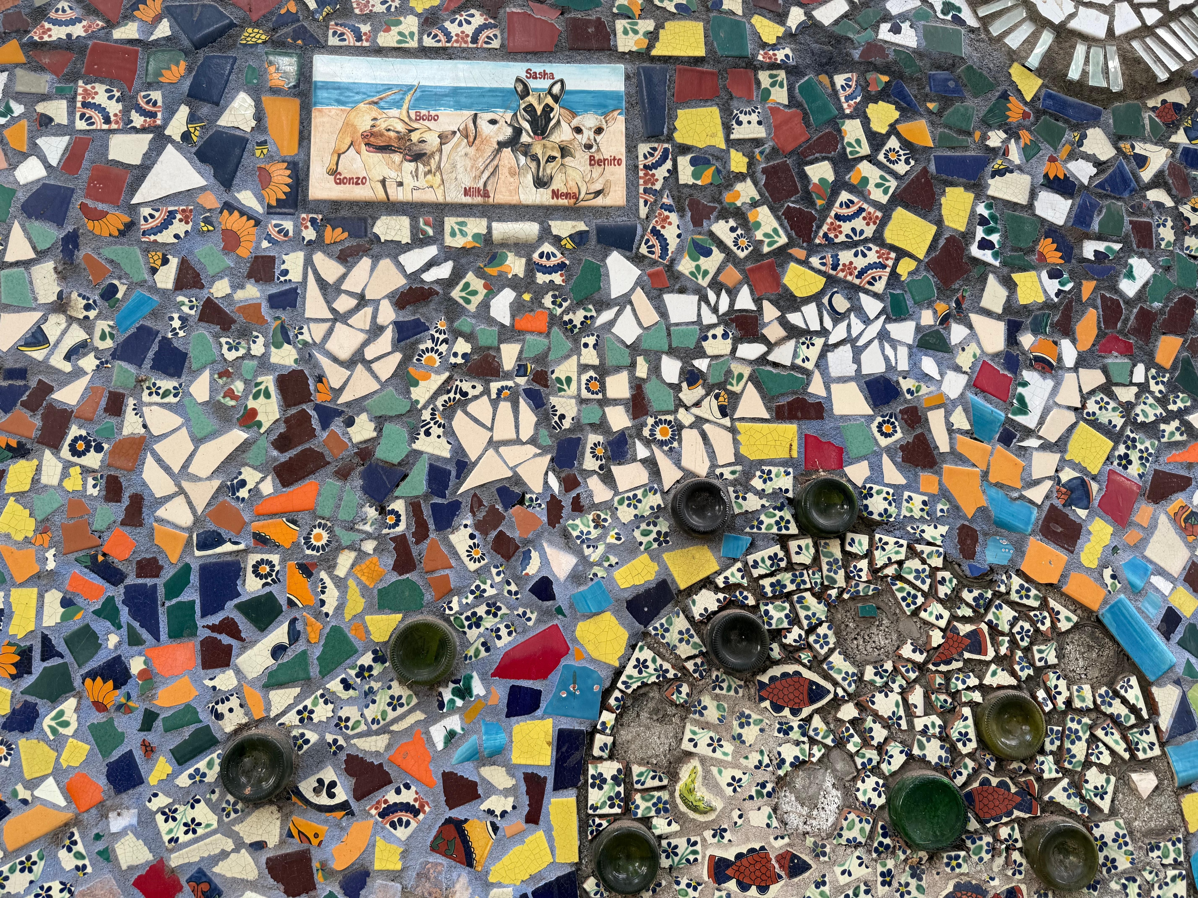 some interesting & fun mosaic walls (near the local church) within easy walking distance