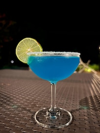 Blue margarita by the pool