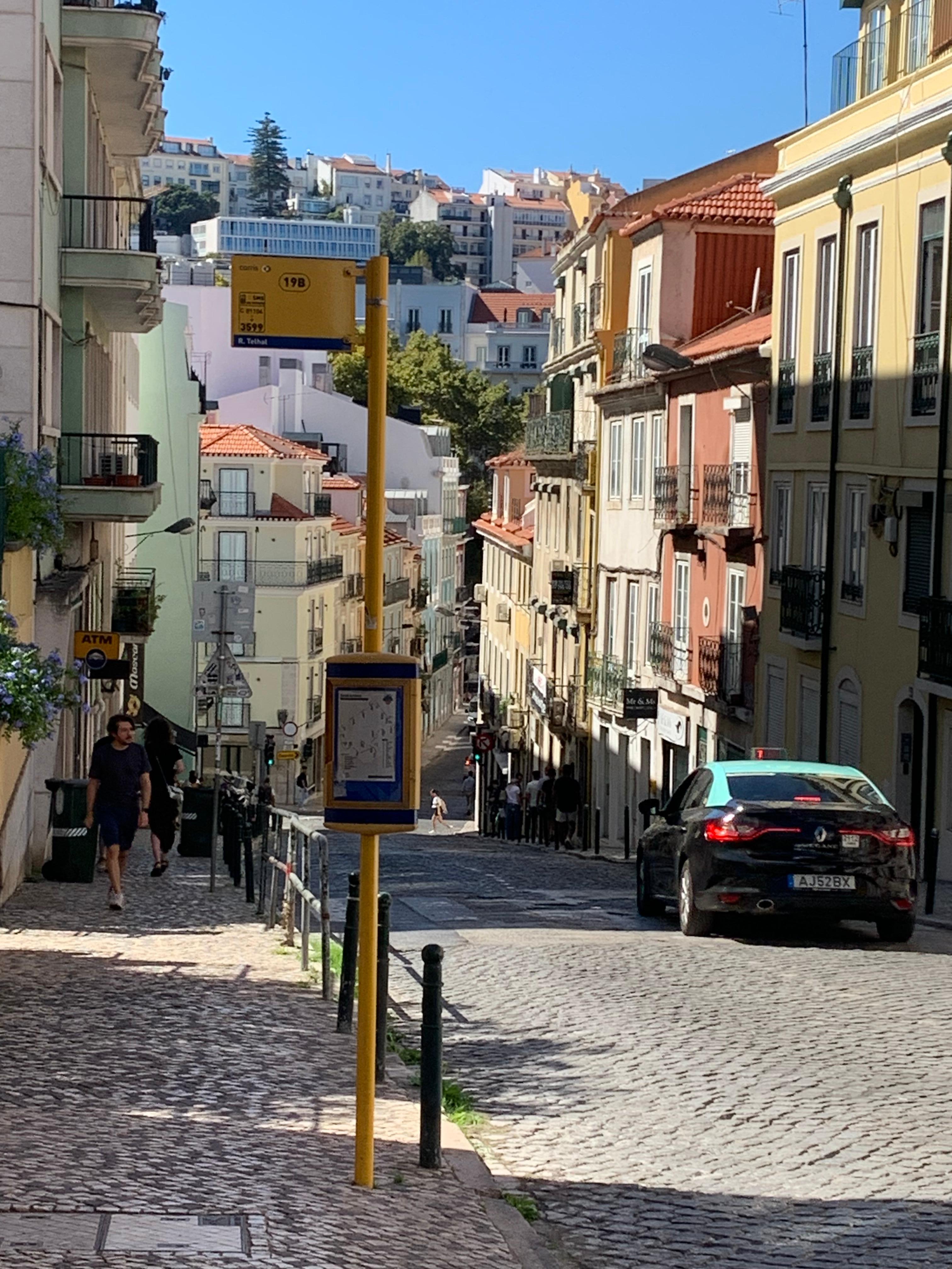 This is what you see when you leave the building, a beautiful street. 