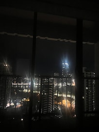 Bedroom view at night.