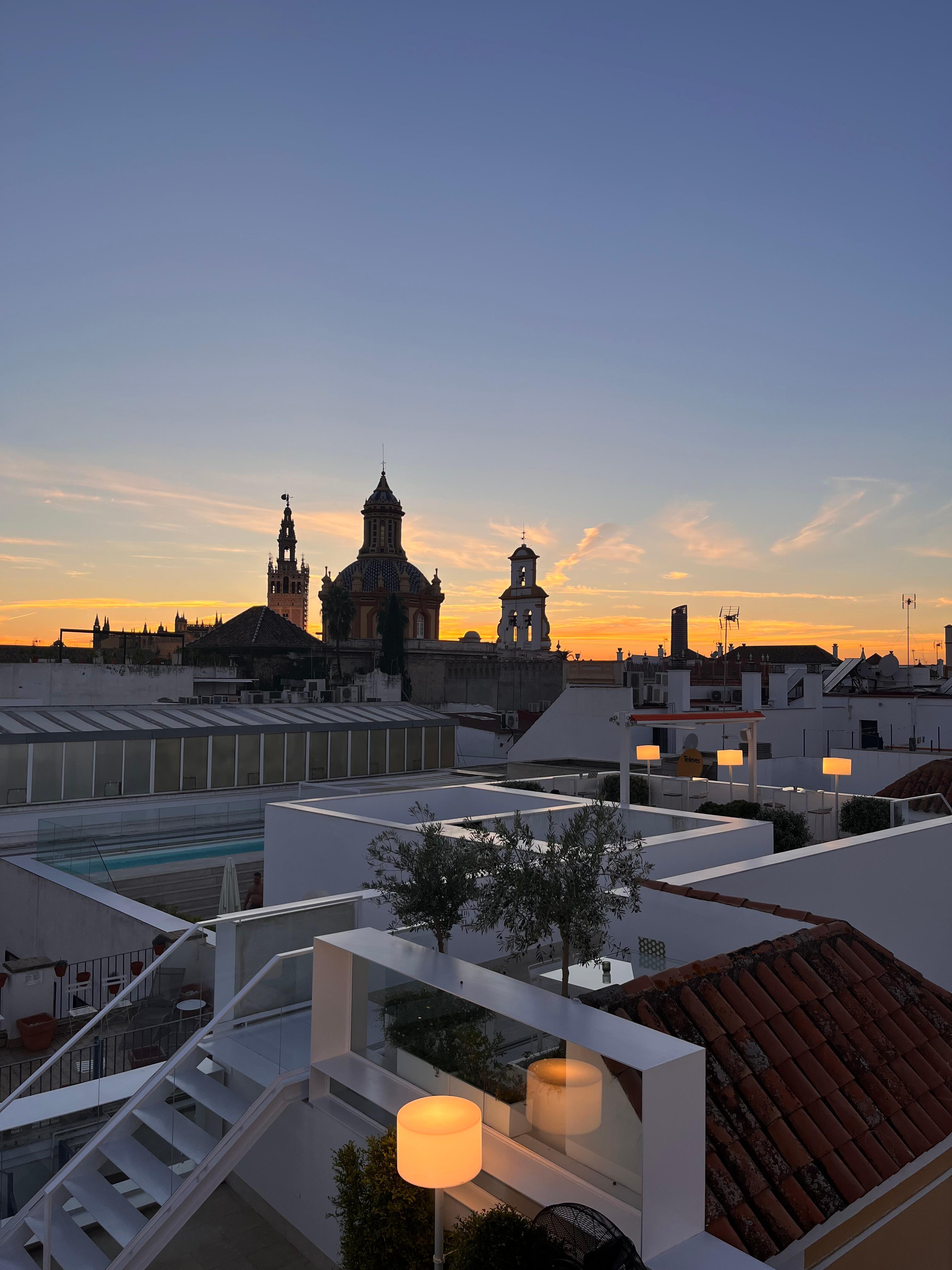 Sunset from roof terrace