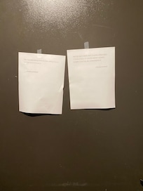 These signs were put up on the hotel laundry door on the last day of our stay