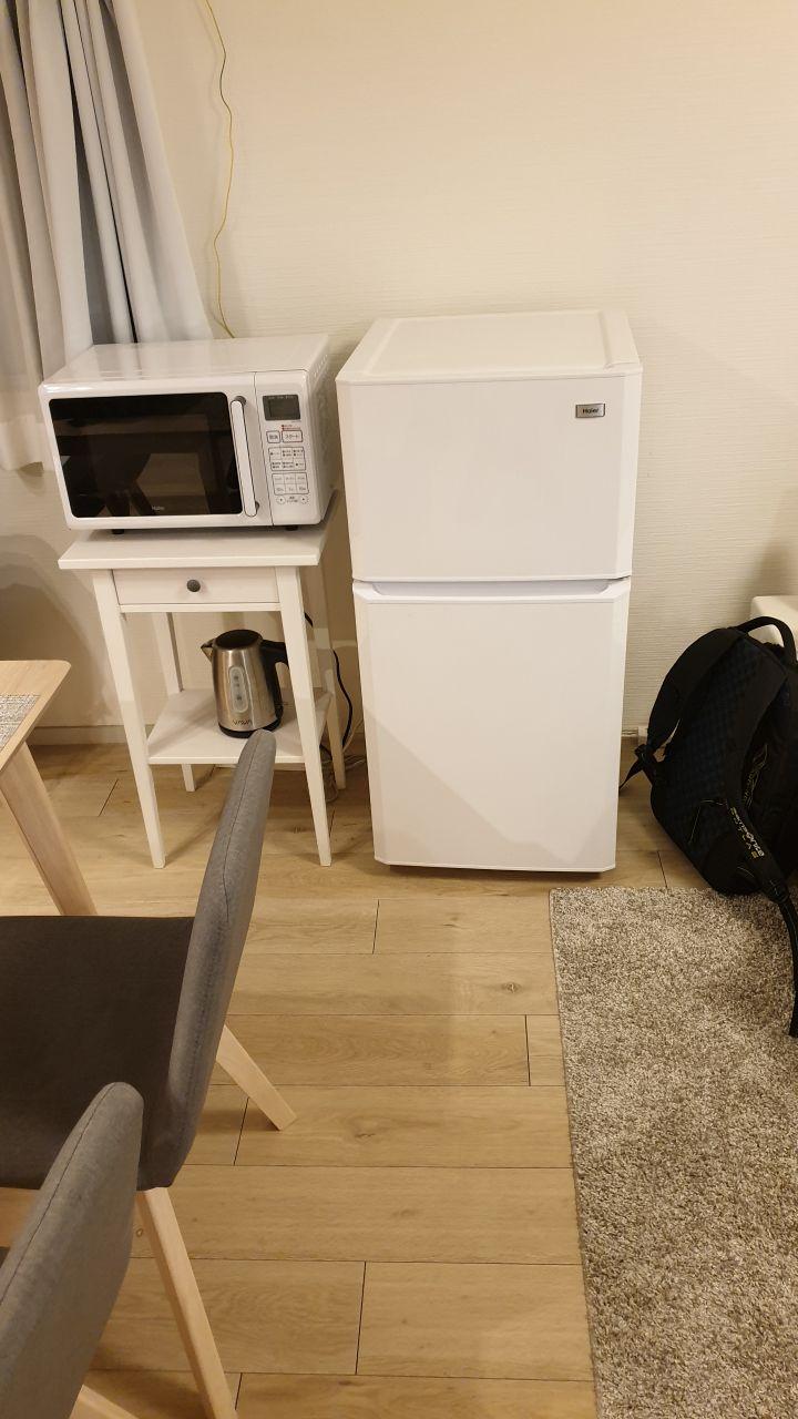 refrigerator, microwave and elec. kettle