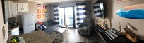 Panorama (at the end of our 3 night stay). Shows living room and balcony.