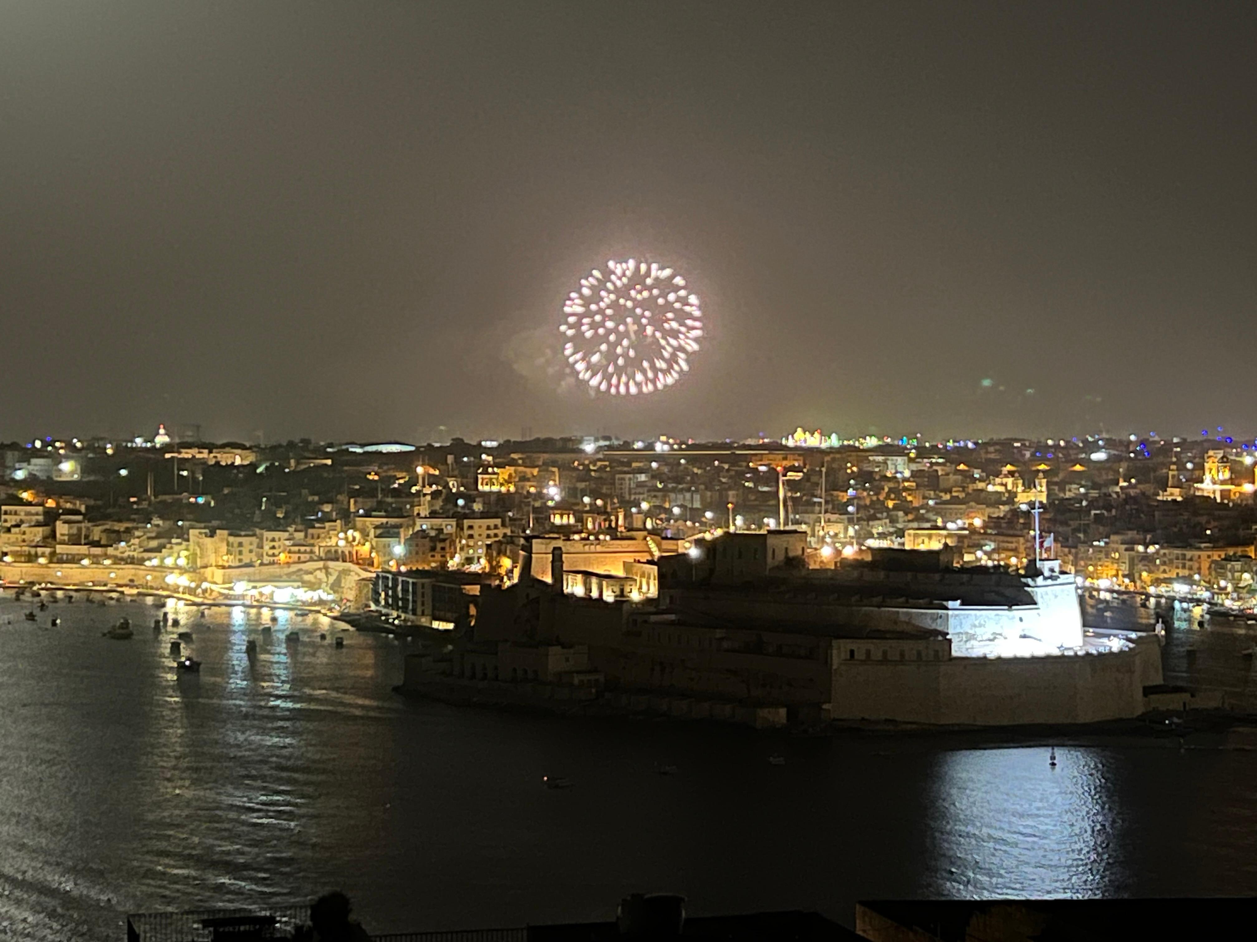 Fireworks from the rooftop terrace