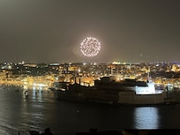 Fireworks from the rooftop terrace