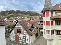 La belle vue de la fenêtre de la chambre.
