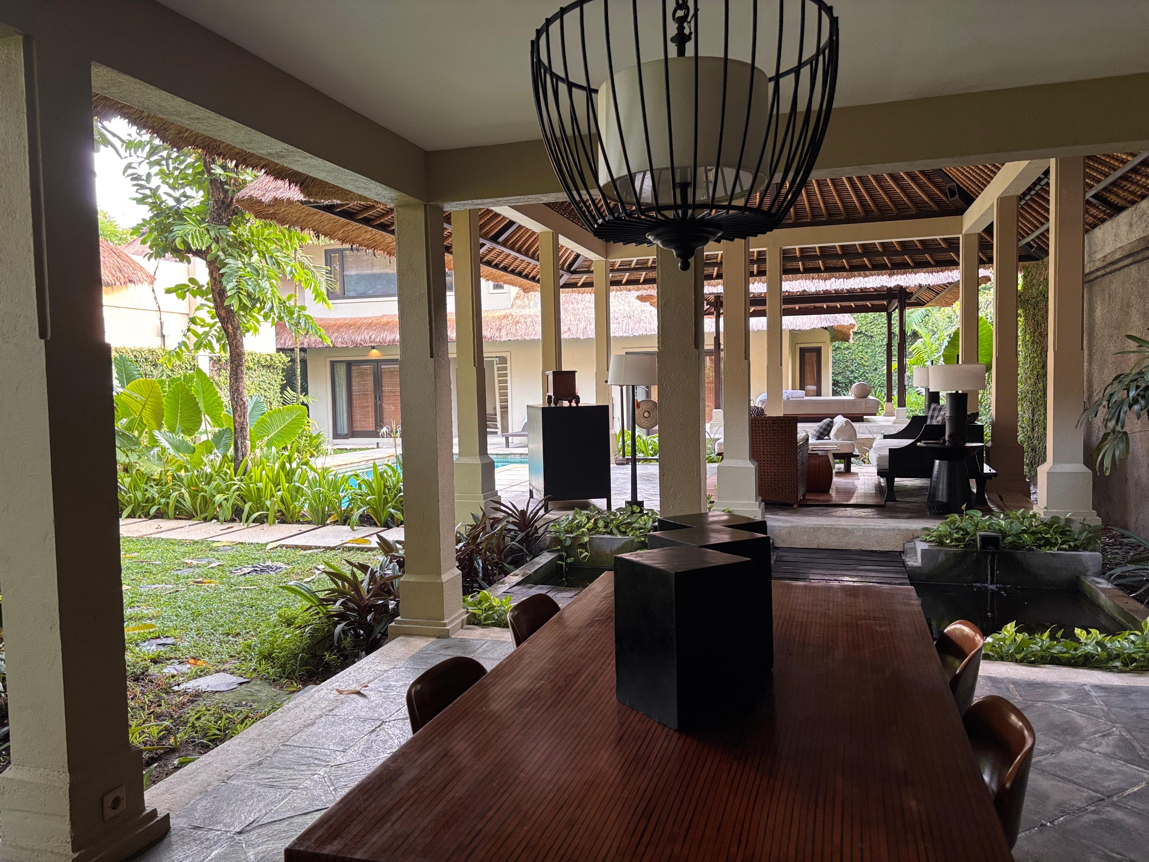 Dining room view facing pool