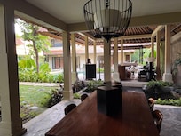 Dining room view facing pool