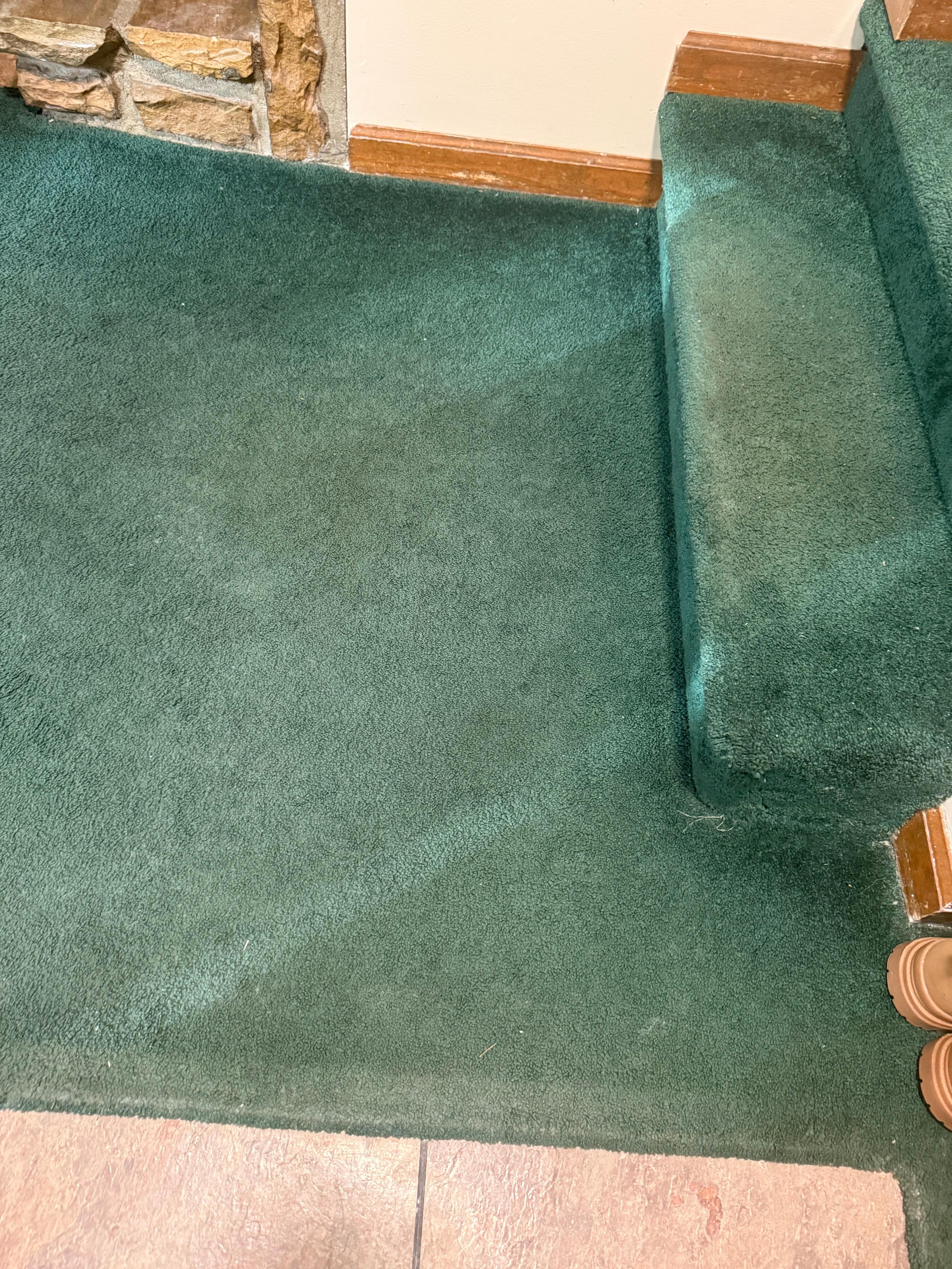 Old musty living room/stairs carpet