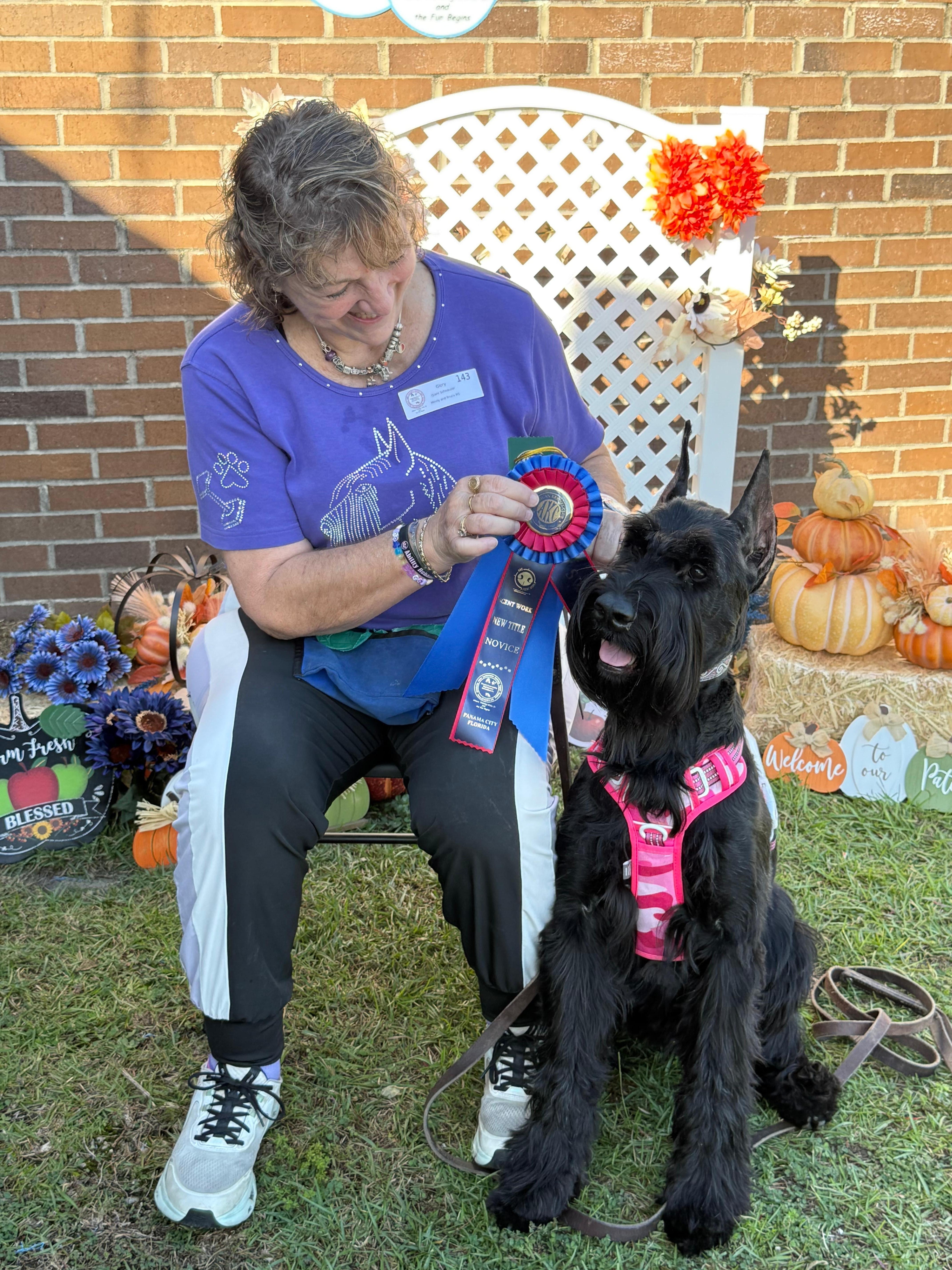 Our giant schnauzer Glory and me posing for our title photo!
