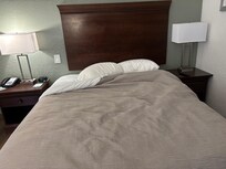 As you can see the headboard is very off center to the bed. Not a huge deal but just another indication of neglect