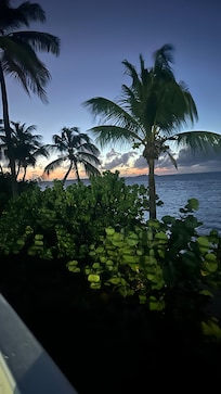 Night view in the back by the beach. Top platform