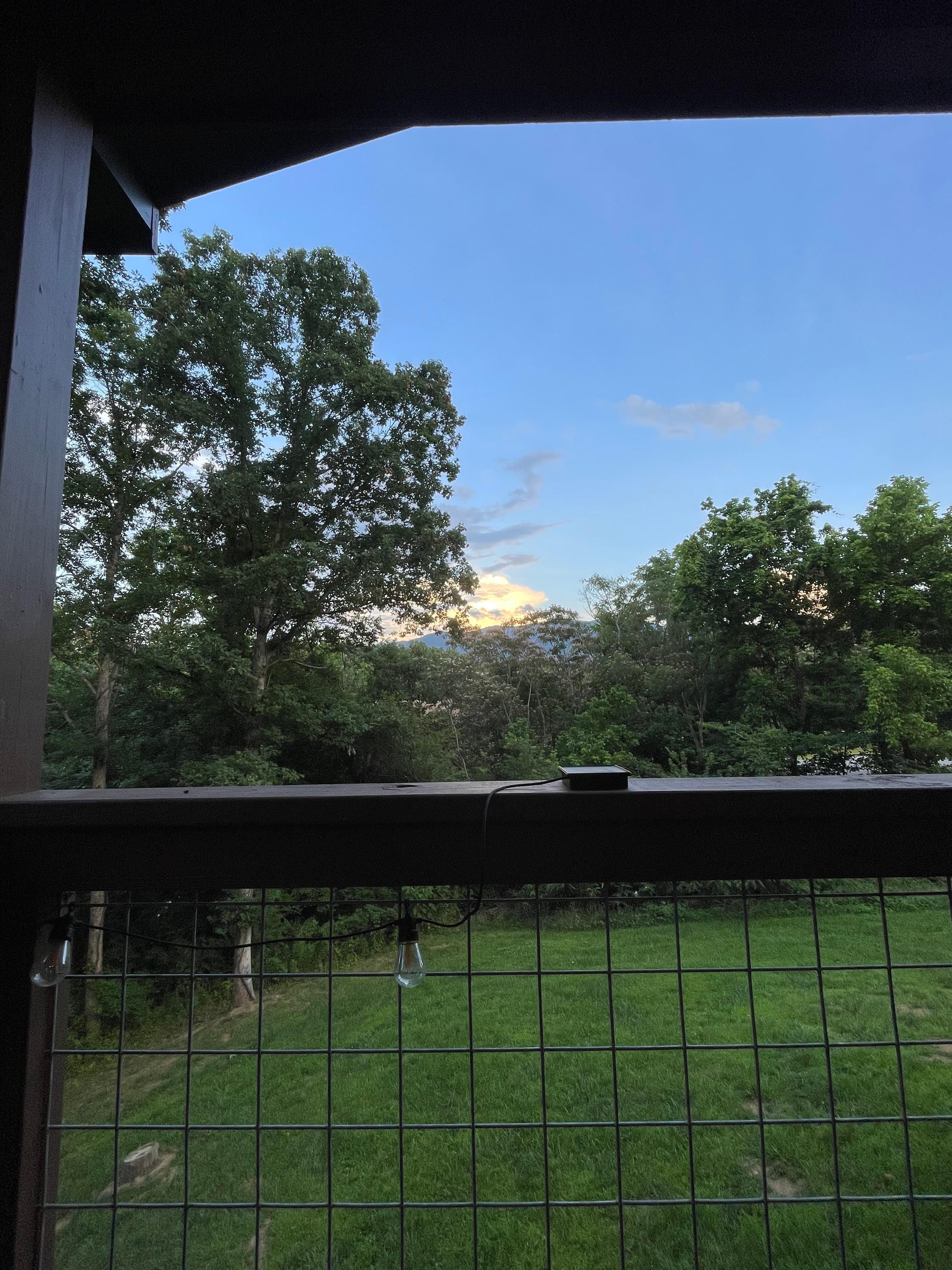 Back elevated porch. 